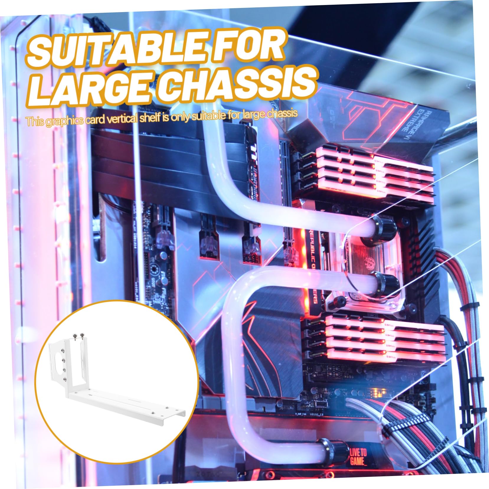 Supporto Scheda Video Verticale Pci-e per Chassis Grandi Bianco