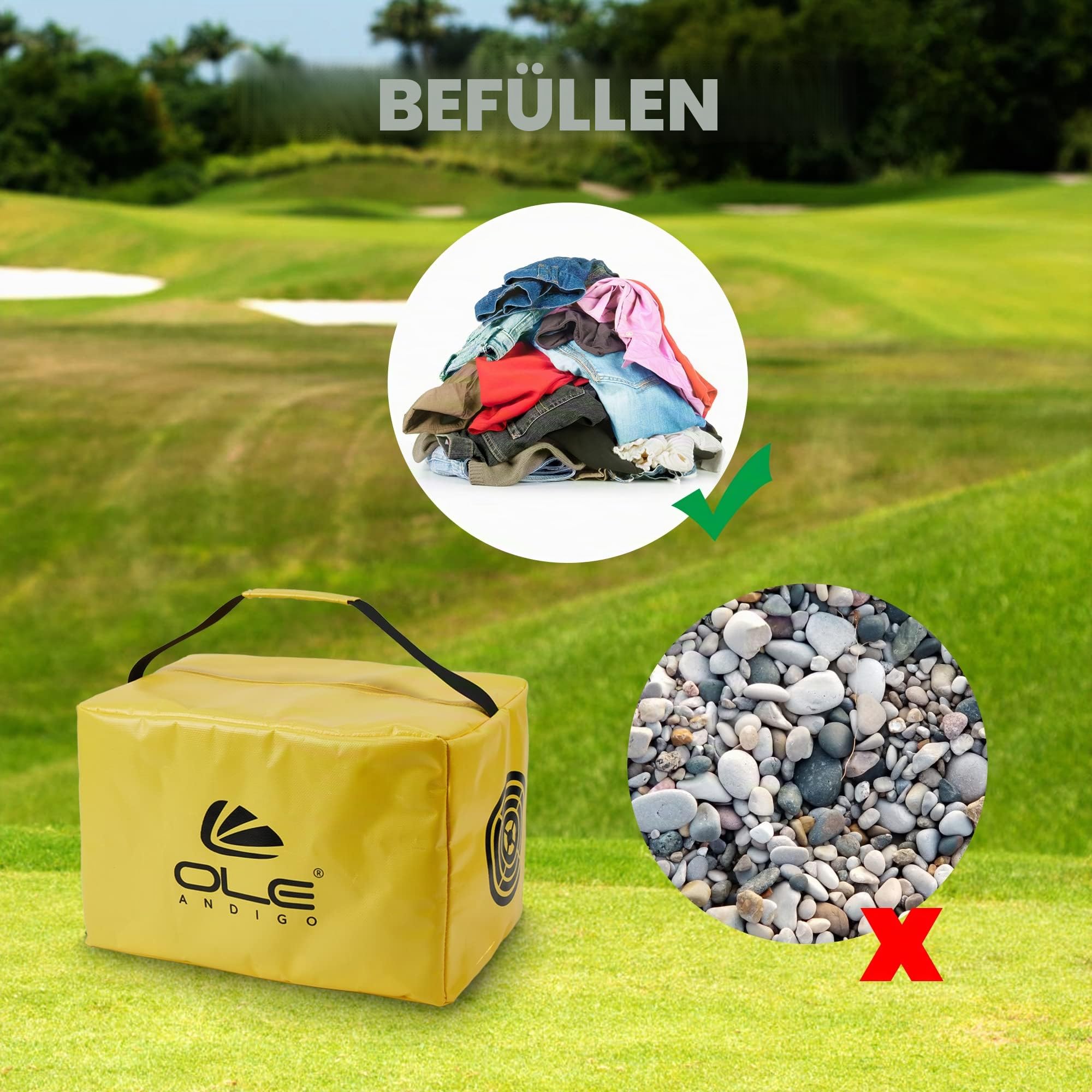Golf-Schlagbeutel, Würfelschlag, OLE ANDIGO Nahtverstärkung, Golf-Schlagbeutel, wasserdicht und langlebig, Golfschwung-Trainer für Schwung-Aufprall, Golf-Geschenke für Männer