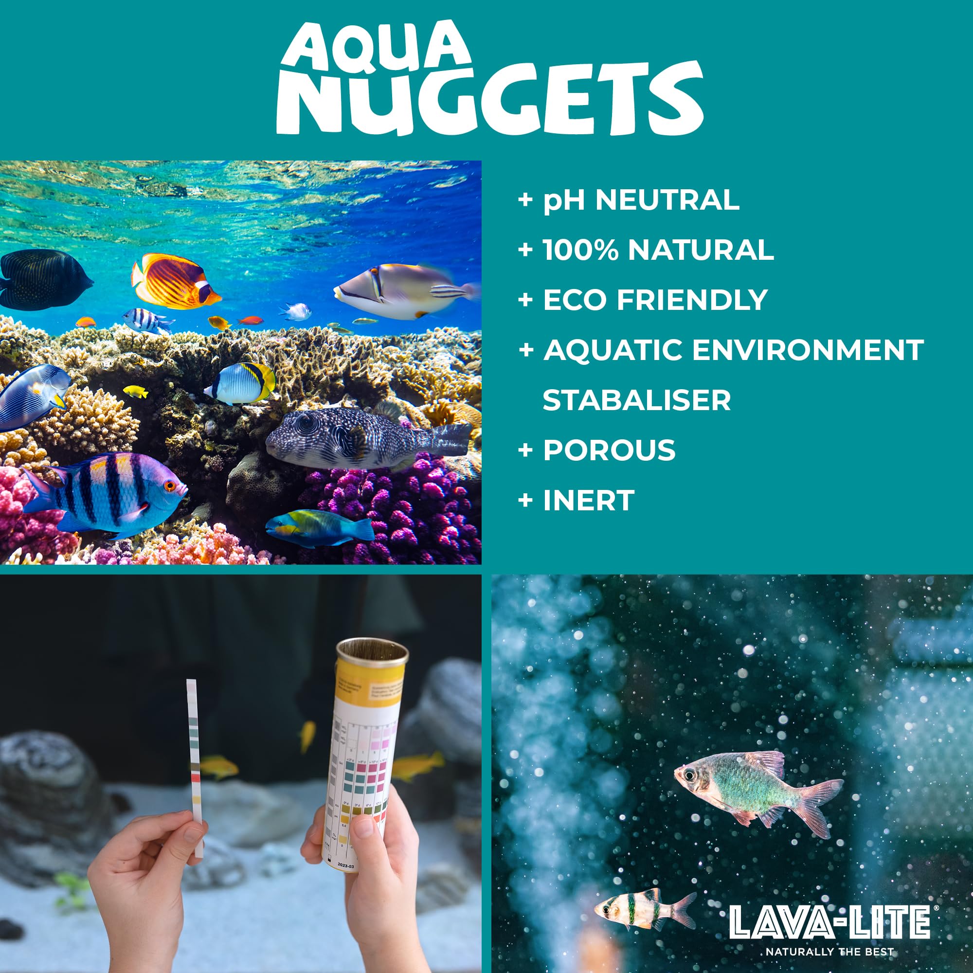 Lava-Lite Aqua Nuggets - (1Litre) Fish tank Cleaner. Natural Bio Media for Aquariums,Ponds & Sumps. High Surface Area Biological Filtration for Freshwater & Marine Tanks 1 Ltr - Image 4