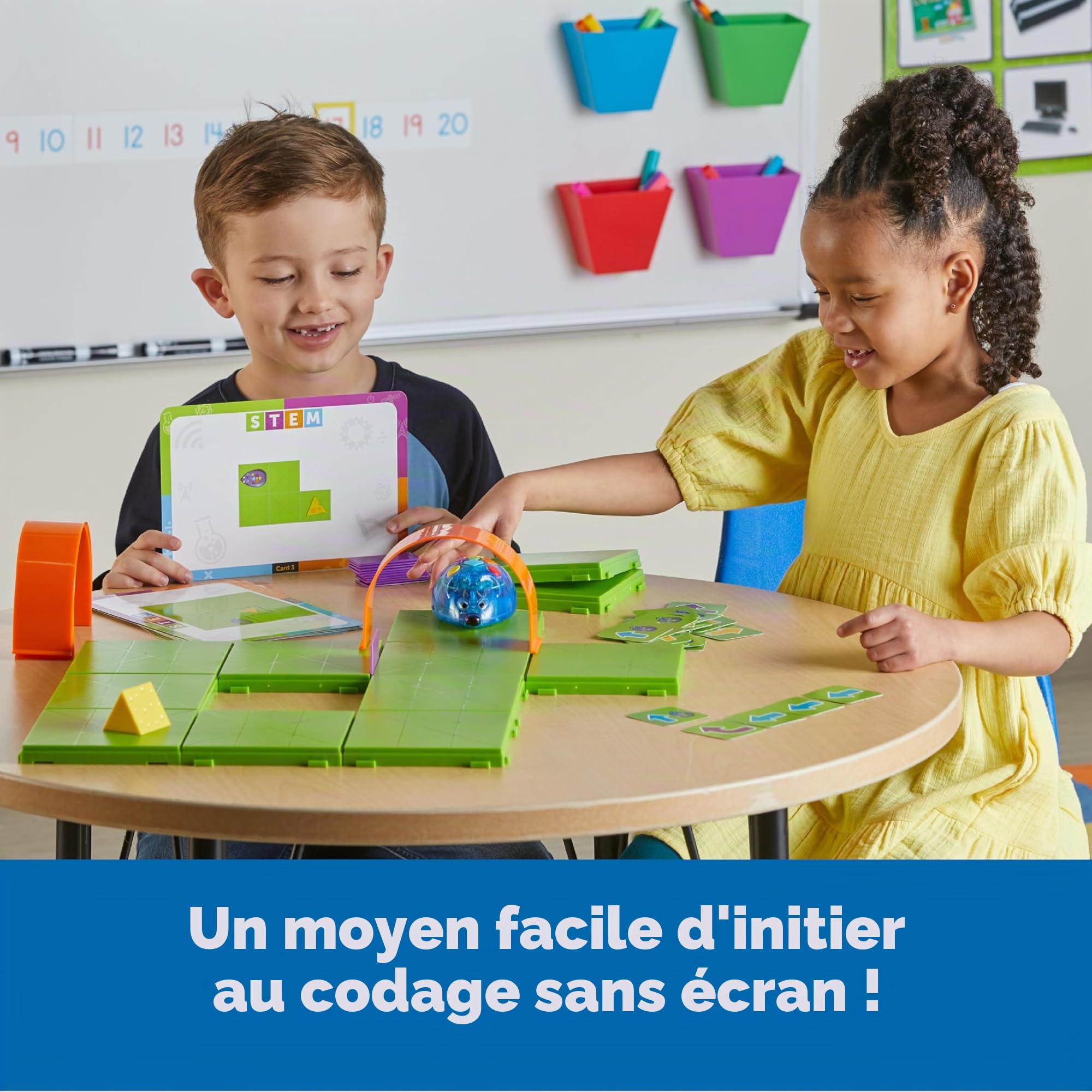 Learning Resources Souris Robot Rechargeable Code & Go – Jeu de Codage Éducatif STEM – 55 Pièces – Dès 4 Ans – Labyrinthe + Cartes de Programmation