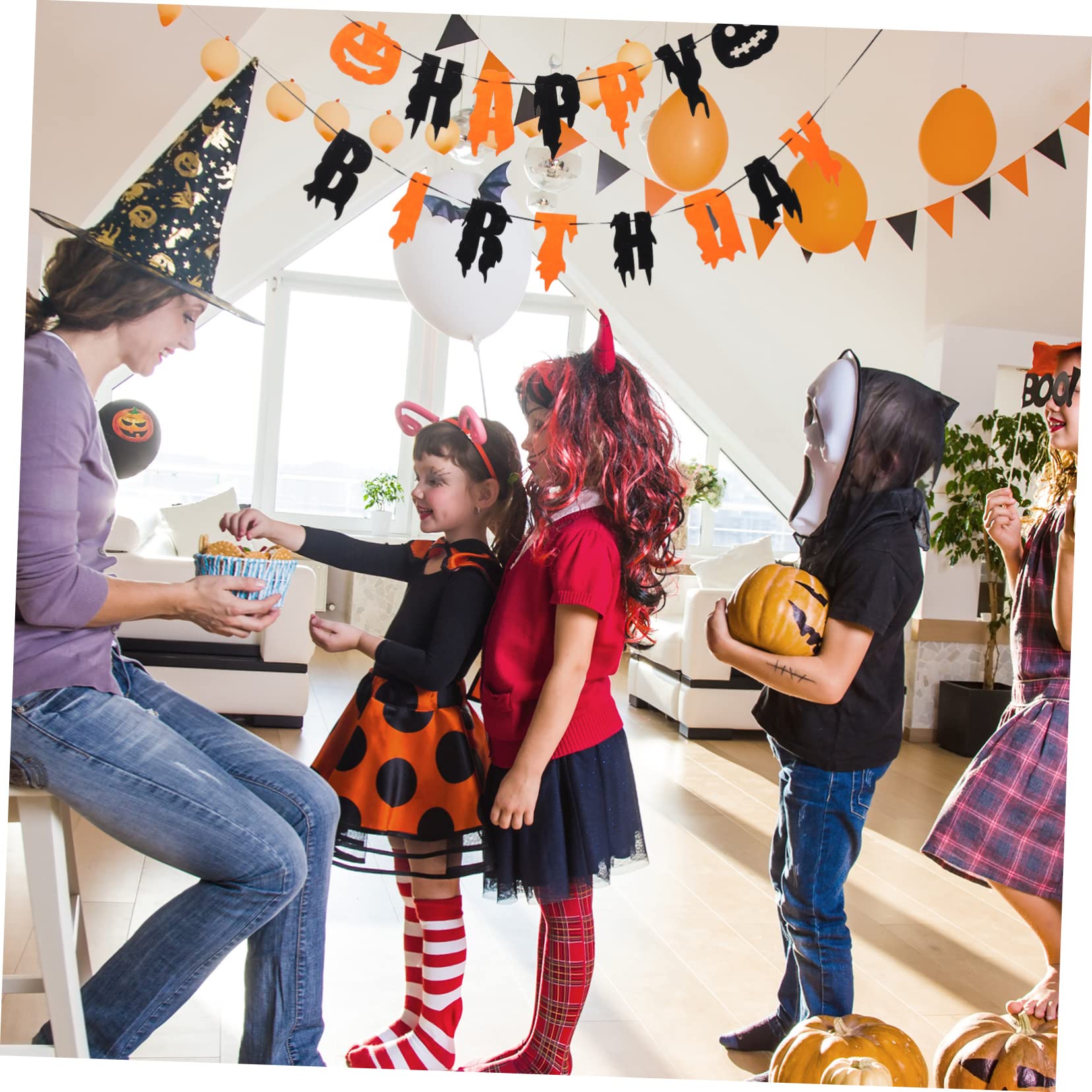 Didiseaon 5pezzi Banner Decorativo Di Compleanno Tema Halloween Facile Da Appendere Per Festività e Eventi