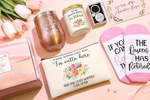 Miniatura 4 de Regalos de jubilación para mujeres 2025, regalos de feliz jubilación para compañeras de trabajo, profesores, jefes, enfermeras, amigos, mamá,