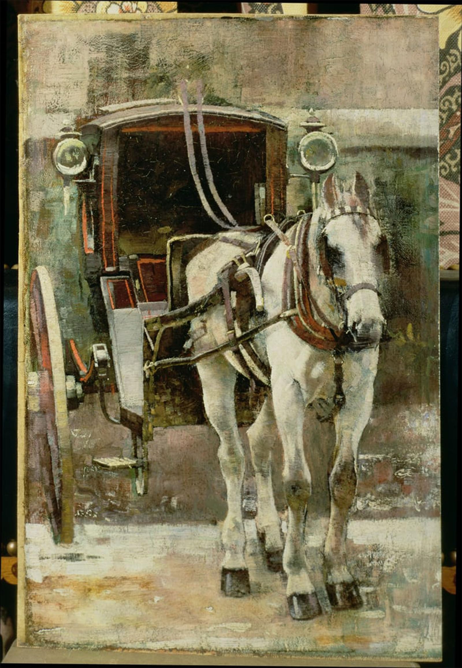 POSTERIIk Vintage Classic Picture Landscape Artwork the Hansom Cab by William Logsdail Portrait Canvas Painting for Office Home Decor 60x90cm