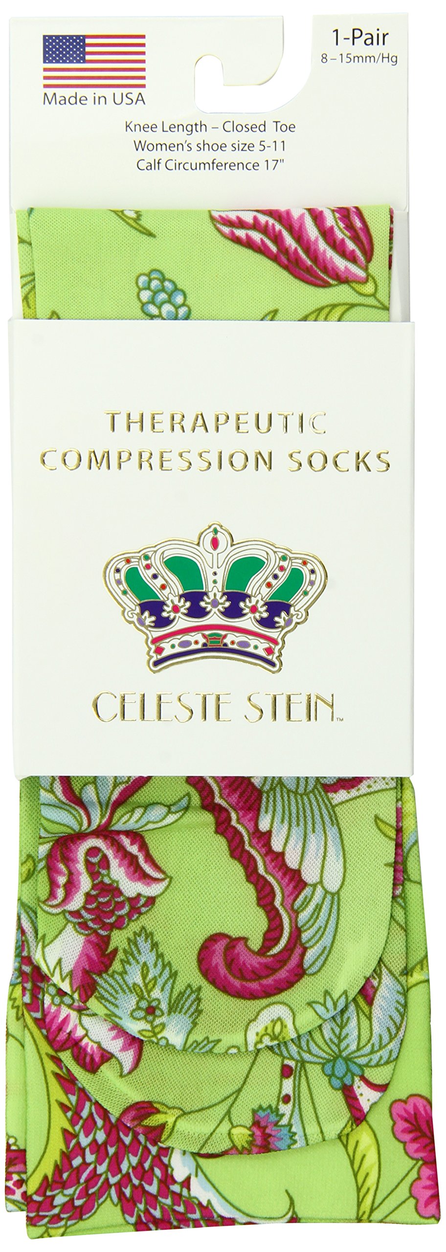 Celeste Stein Therapeutic Graduated Women Compression Socks, Diabetic Socks For Womens, 8-15 mmHg For Regular Calf