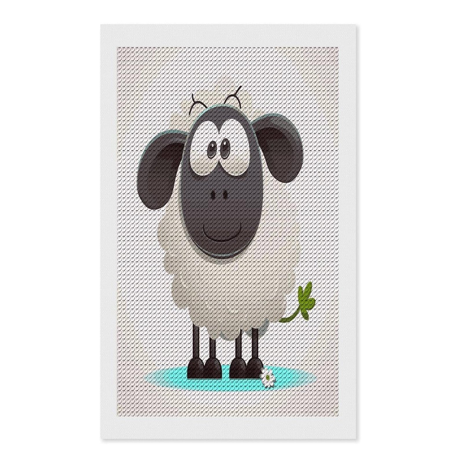 FekiLoot Sheep Diamond Painting Kits for Beginners DIY Diamond Art Kits for Adults Full Drill Round Diamond Dot Gem Art Painting Fun DIY Crafts for Home Kitchen Wall Decor Gift 12"x20"