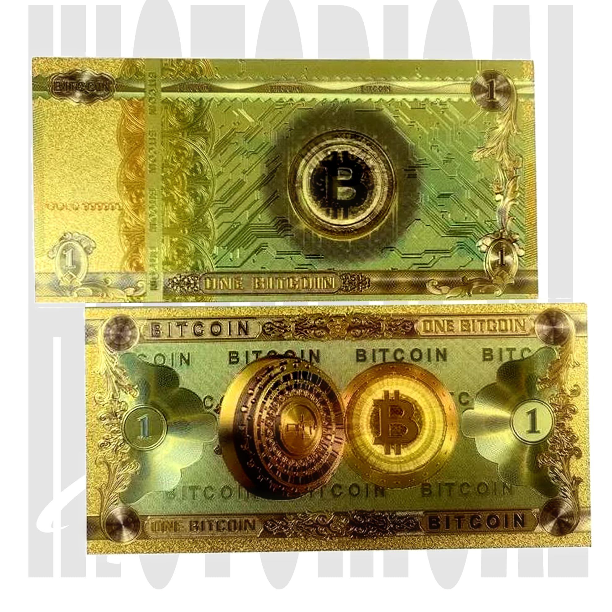 HISTORICAL INDIA - Bitcoin Collectible Cryptocurrency physical model of imagine - BTC one Banknote model Golden Foil Un-currency Money Model for Collections Souvenir Gift
