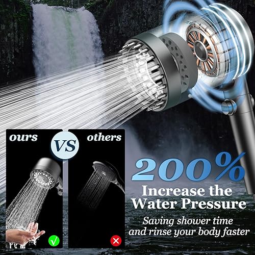 Miniatura 2 de FEELSO Cabezal de ducha filtrado con portátil, cabezal de ducha de 4 pulverizadores de alta presión con filtros y boquillas antiobstrucción