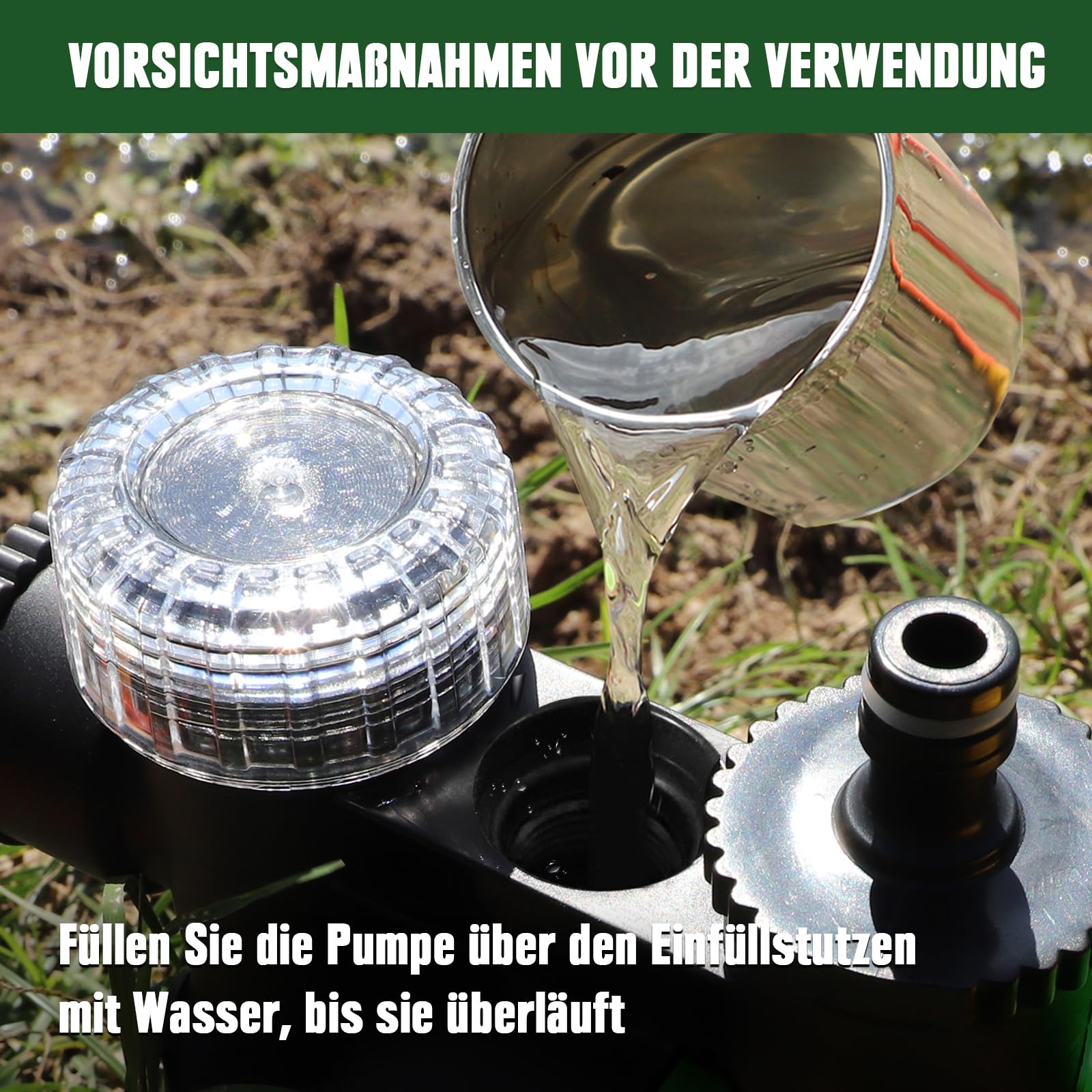 Akku Wasserpumpe für Makita akku 18V, Gartenpumpe mit 2800 L/h Förderleistung, 22m Förderhöhe, 6m Ansaughöhe, 2.2 Bar Druck für Bewässerung, Entwässerung(Ohne Akku)