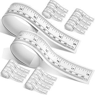 16 Pcs Self Adhesive Measuring Tape Metric Tape Measure Sticky Measurement Tape Double Scale Sewing Tape Measure Peel and Stick Ruler Tape, 8 Pcs 35 Inch, 8 Pcs 18 Inch for Table Saw Fence Workbench