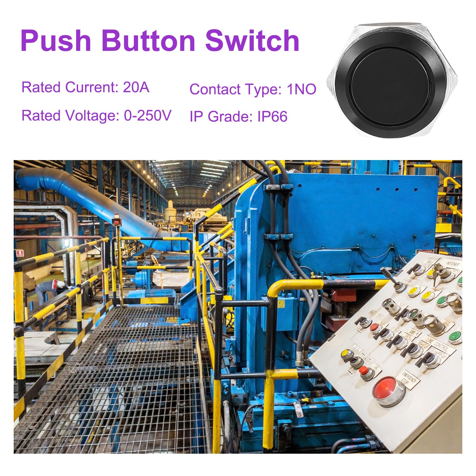 DMiotech 2 Pcs 19mm / 3/4" Push Button Switch - Image 3