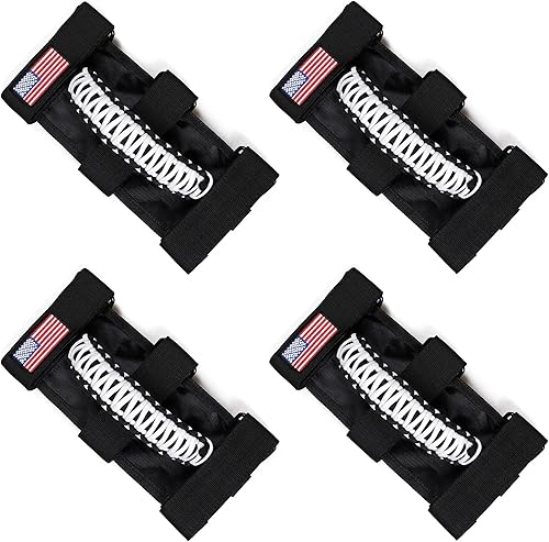 Miniatura 22 de Bestaoo 2 asas de agarre para barra antivuelco, mango de agarre de paracord para Jeep Wrangler YJ TJ JK JL y Gladiator JT 1955-2022 UTV ATV, apto