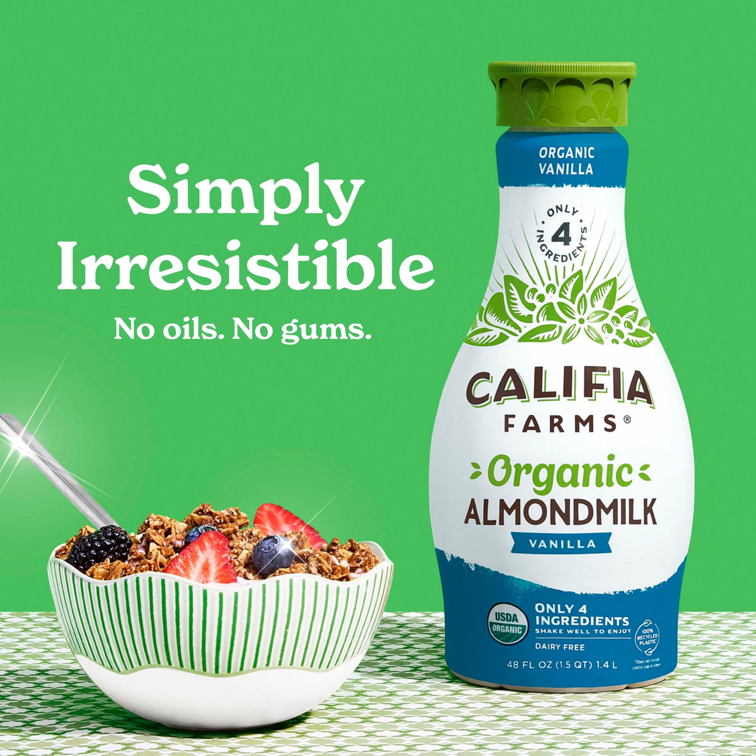Califia Farms - Organic Vanilla Almond Milk 48 Oz Dairy Free Vegan Plant Based Organic Milk Non GMO — view 3
