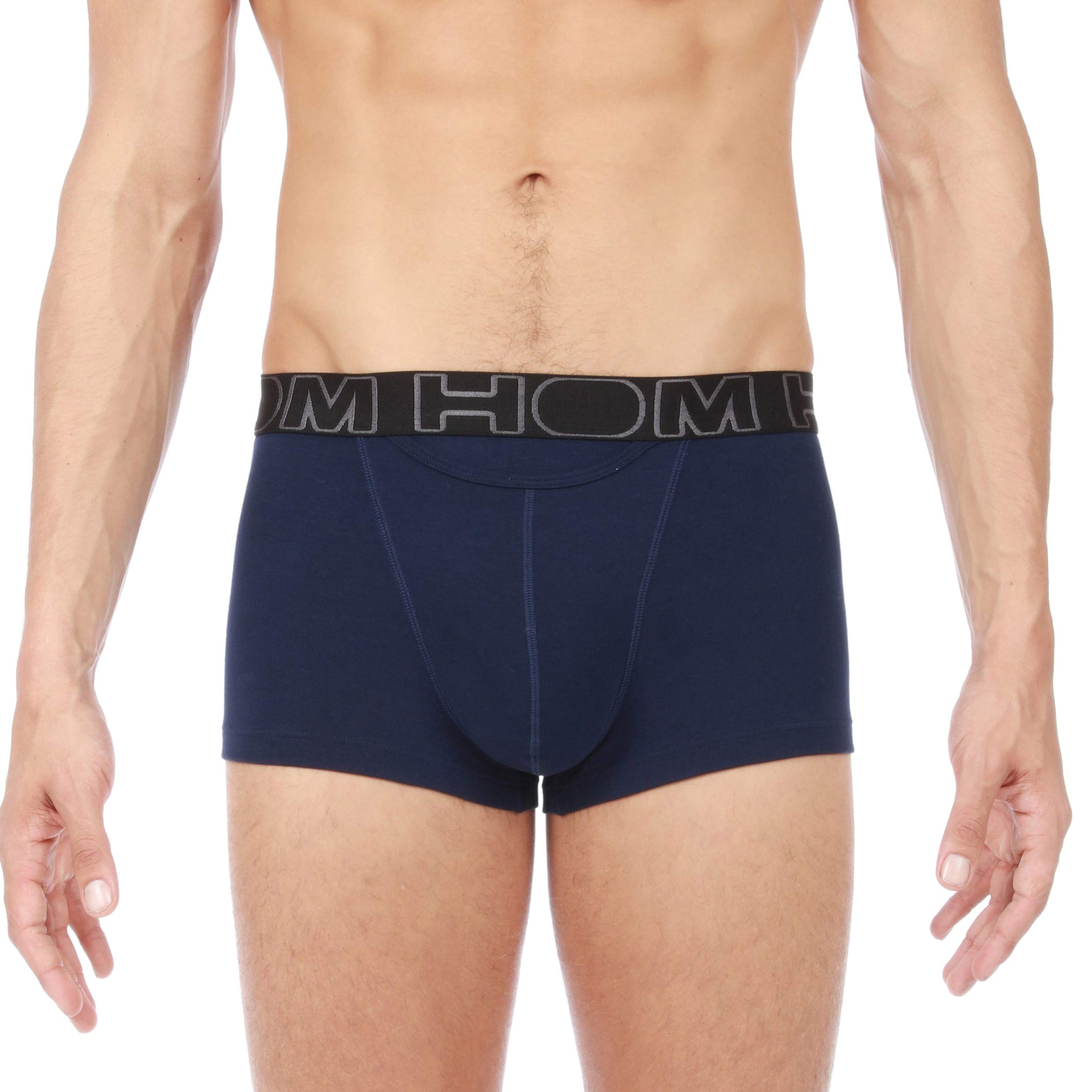 Hom Męskie '2 Pack Shorts, Spodnie męskie, Bokserki Miękka Bawełna - Czarne, Granatowy, Szary, L