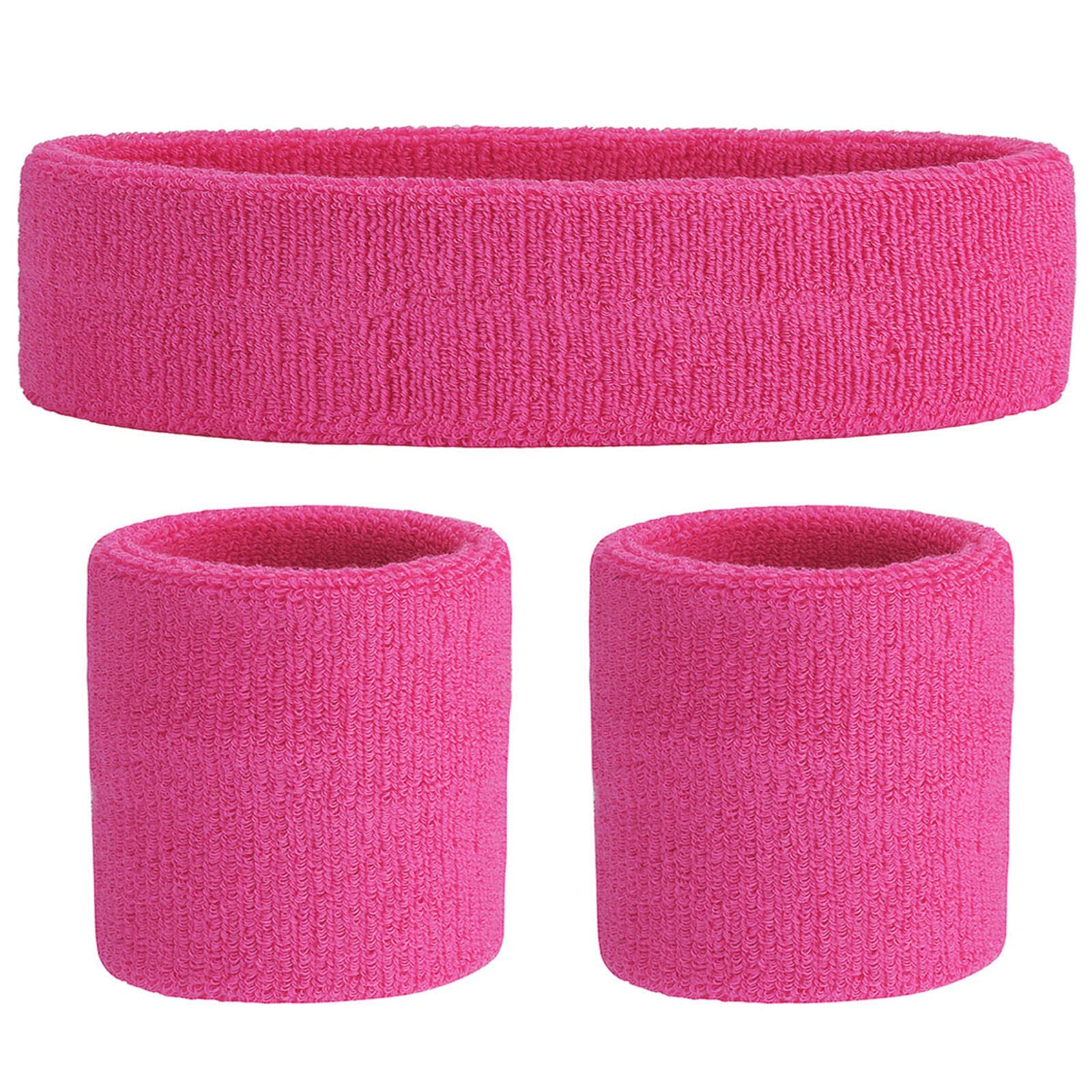 ONUPGO Sweatband Set Sports Headband Wristband Set Sweatbands Terry Cloth Wristband Wrist Sweatband Headbands Moisture Wicking Sweat Absorbing Head Band
