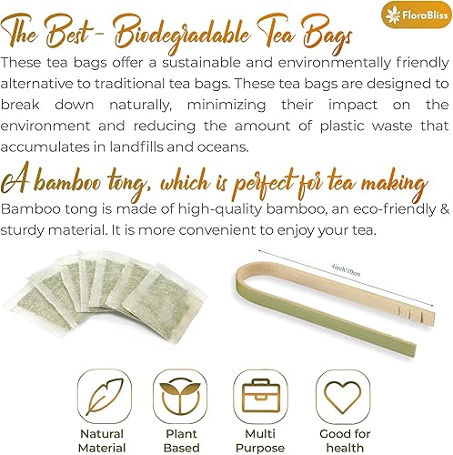 Miniatura 7 de FloraBliss 50 bolsas de té de cúrcuma, jengibre y canela prémium con manzanilla, extra fuerte 0.08 ozbolsa, 100% natural, sin cafeína, vegano,