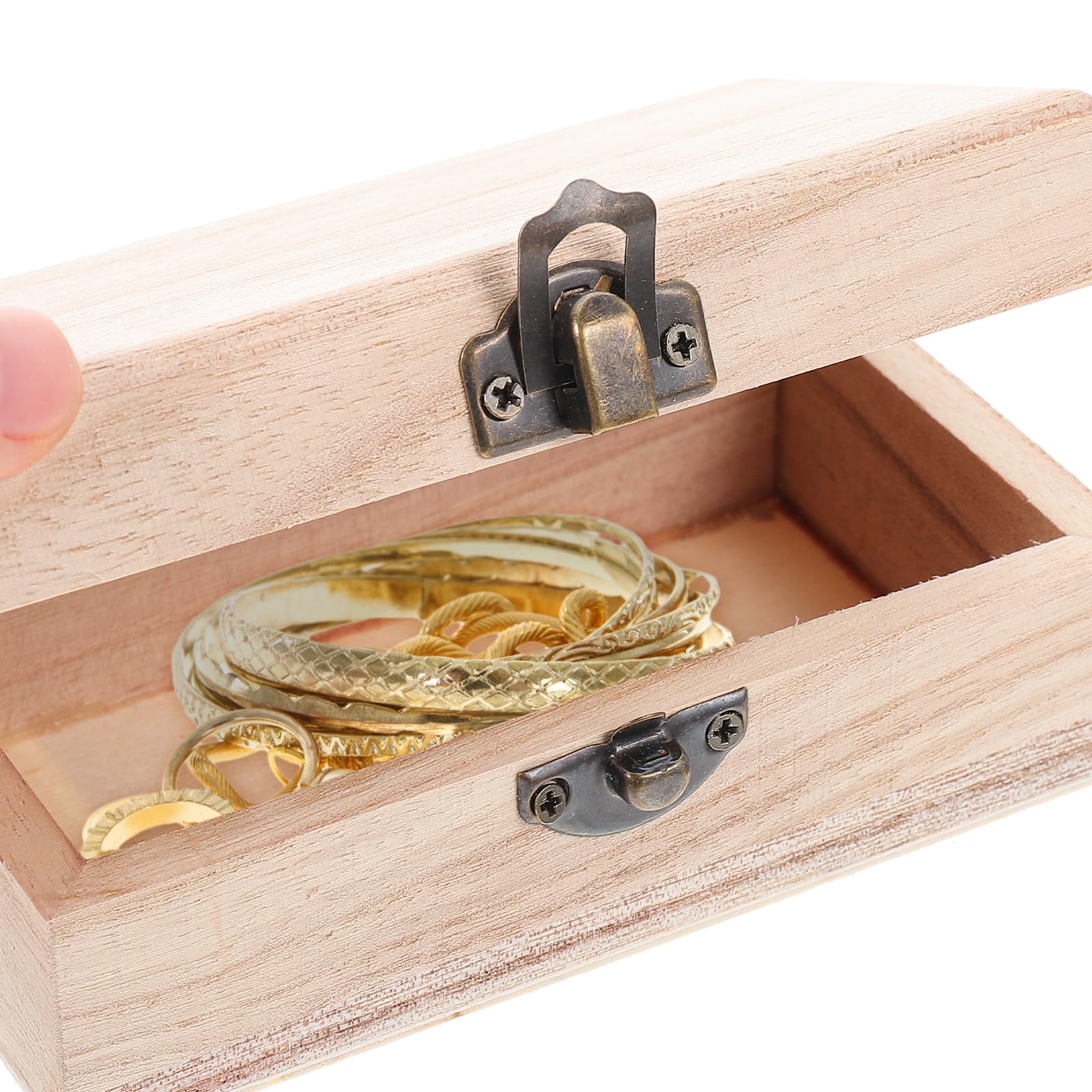 TOYANDONA Scatola Portaoggetti in Legno Con Coperchio Portagioielli Da