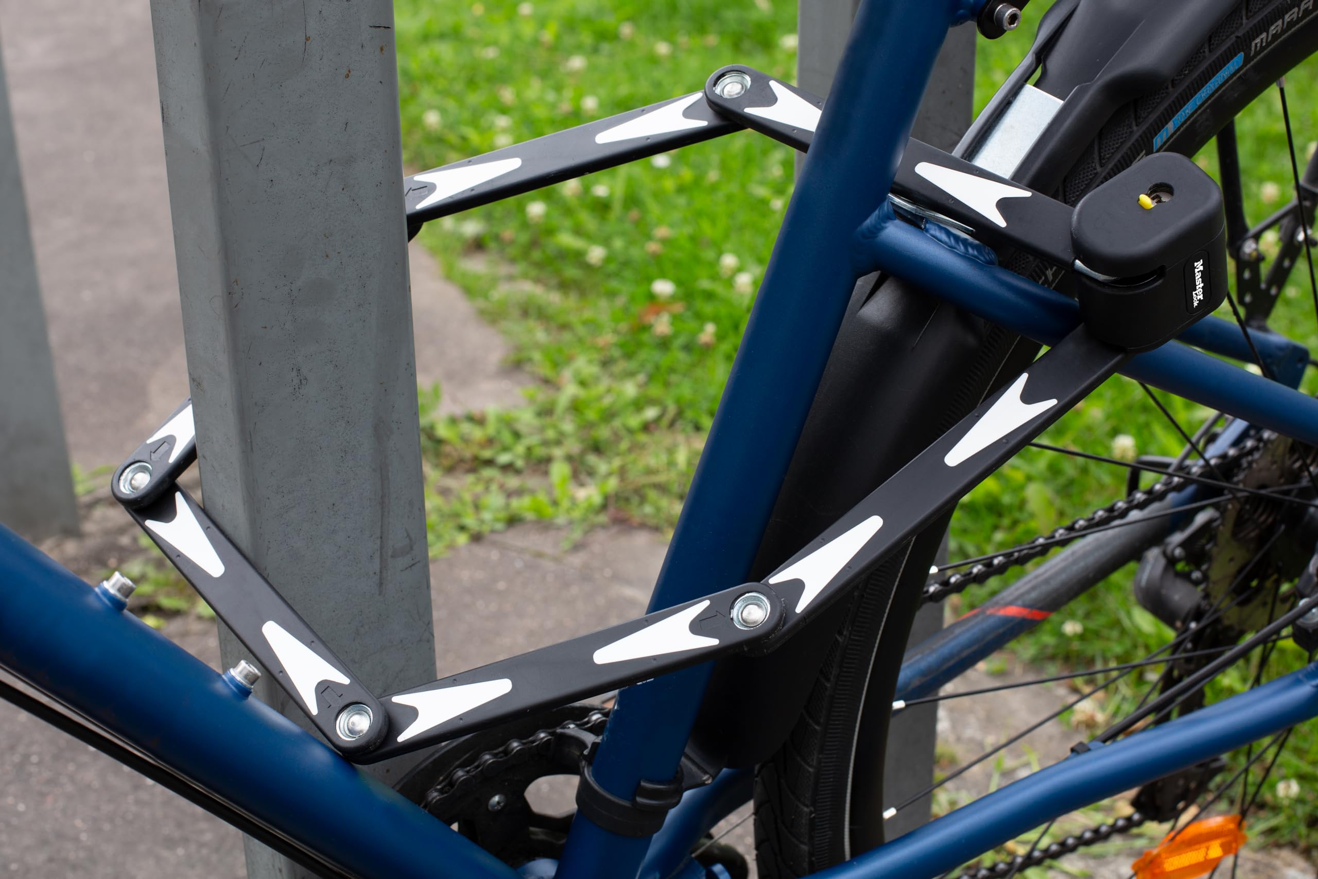 Lucchetto pieghevole per bicicletta, in acciaio temprato, 91 cm