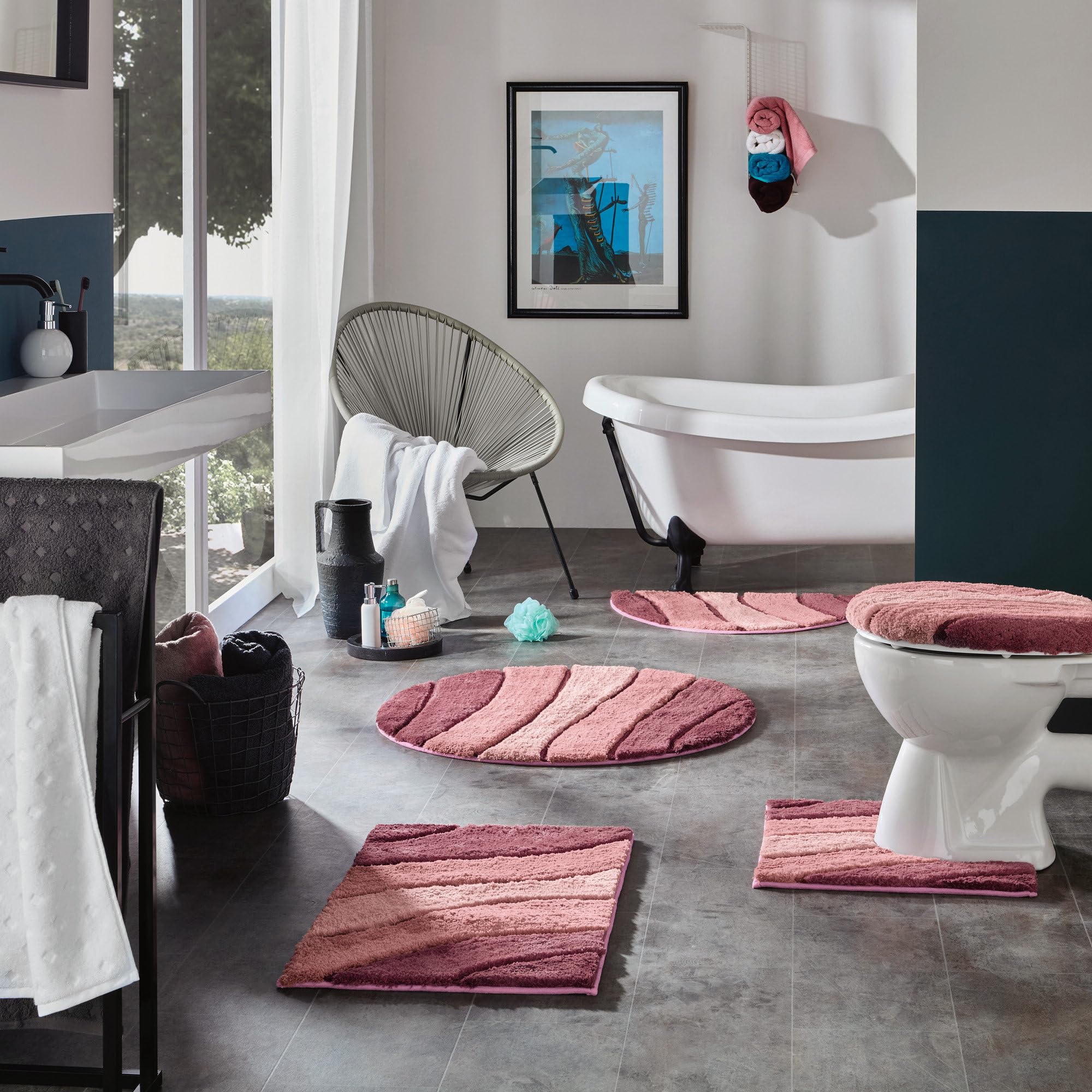 REDBEST Badematte Louisville Altrosa Größe rund: 90 cm Ø