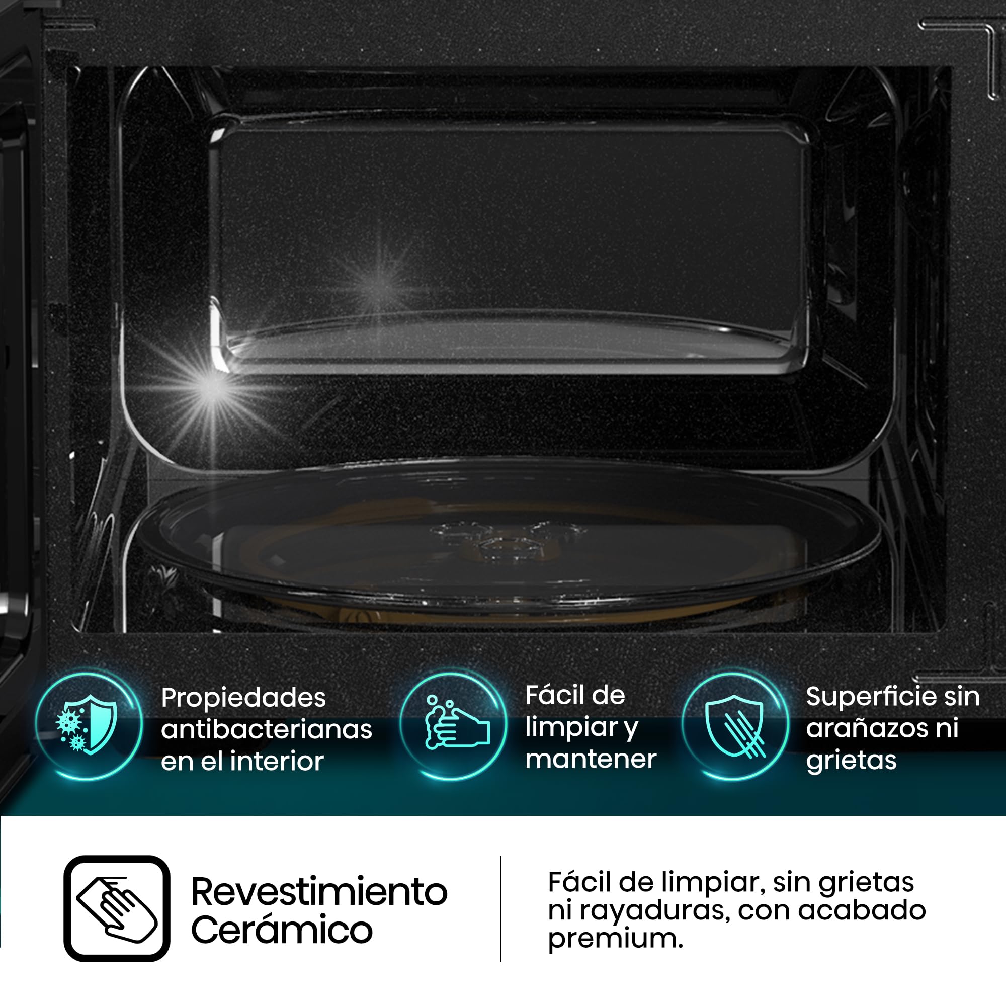 Hisense H20MOMBP1HG - Microondas con Grill 800W, 20L, Alto 32.6cm x Ancho 45.5cm, Color Negro, Potencia del Grill: 800 W, Revestimiento Cerámico, Cristal Premium, 5 Niveles de Potencia