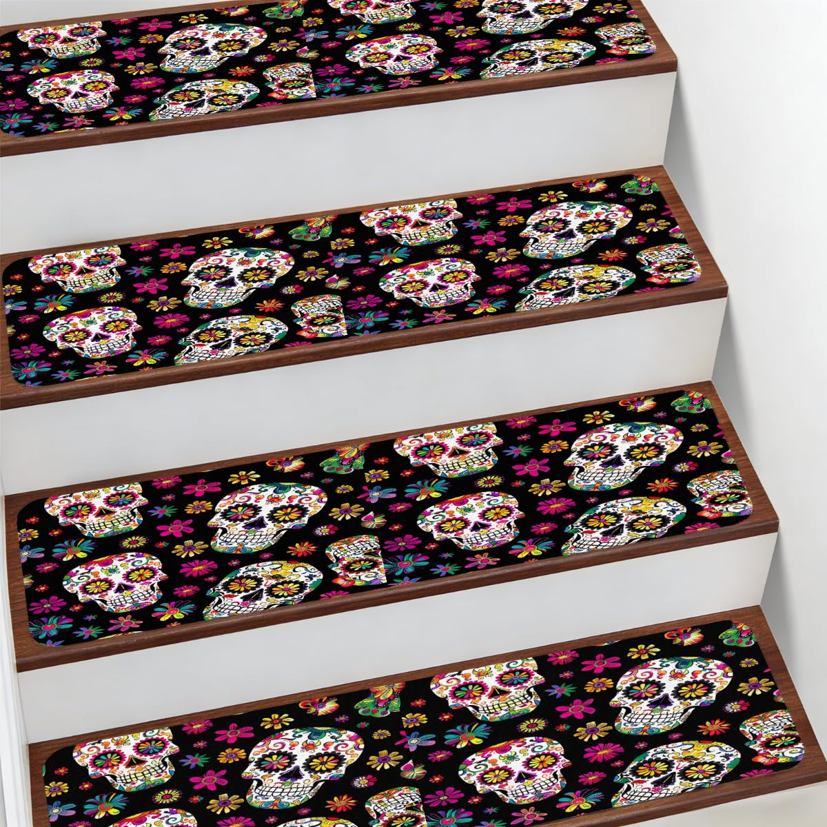 Alfombra calavera de azúcar antideslizante camino interior día de los muertos pack 10