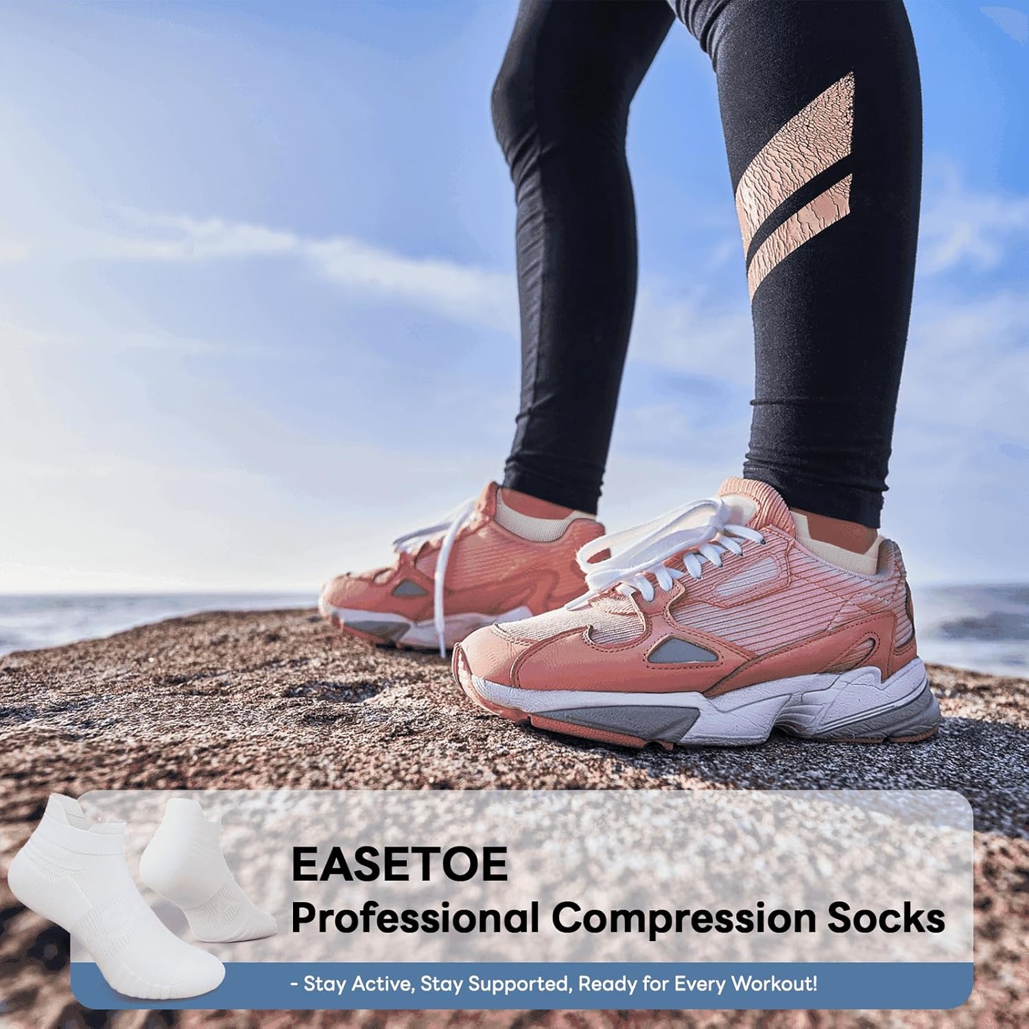6 Pairs Ankle Compression Socks Men Women 15-20mmHg Cushioned Low Cut Athletic Arch Support Travel Plantar Fasciitis - Image 8