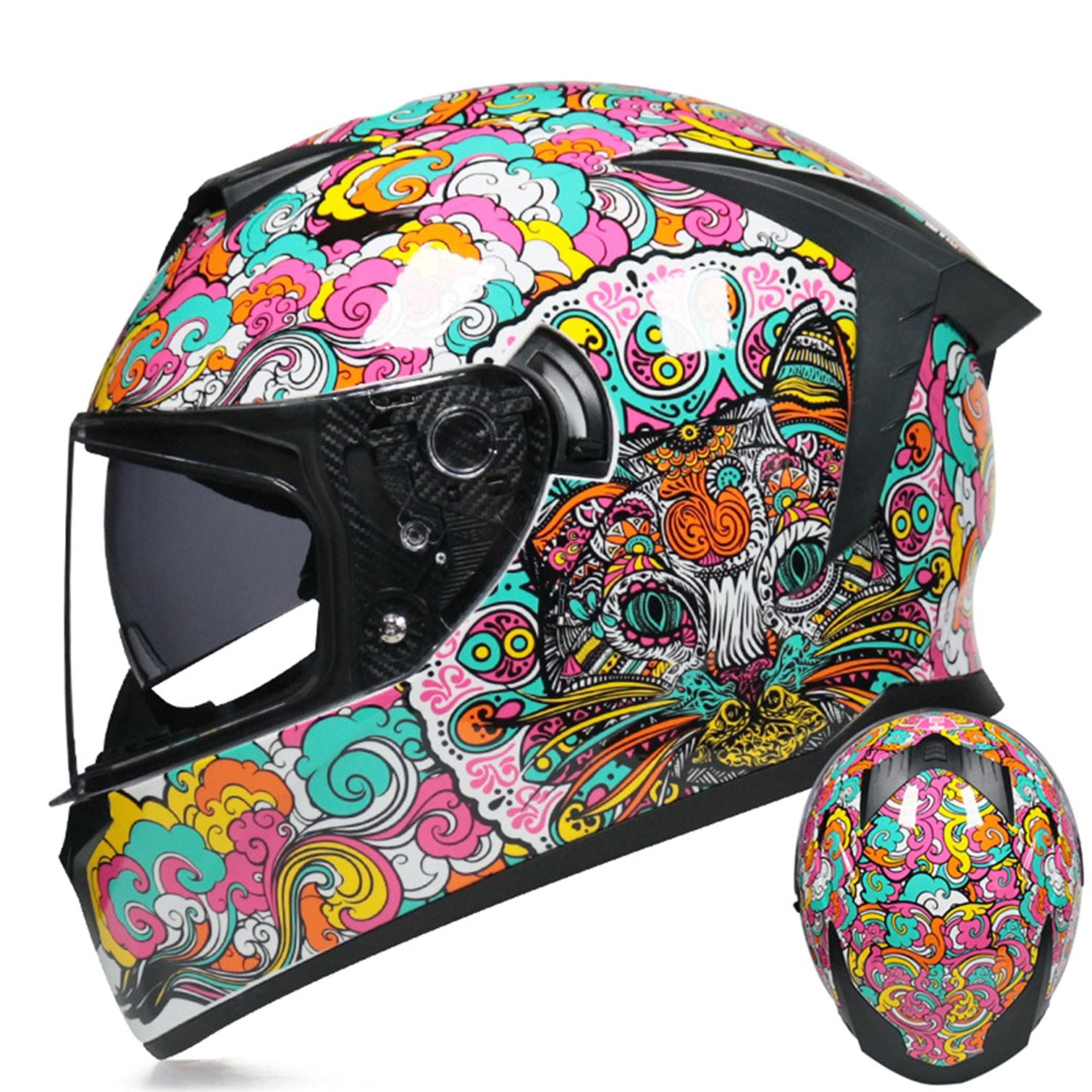 Amazon.co.jp: バイクフルフェイスヘルメットECE/DOT承認済みバイク
