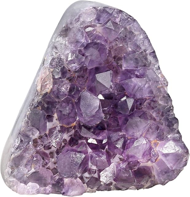 Amogeeli Natural Amethyst Crystal Geode Cluster Specimen for Home Decor Indoor Outdoor, Mineral Raw Stone for Reiki Healing Meditation Collection