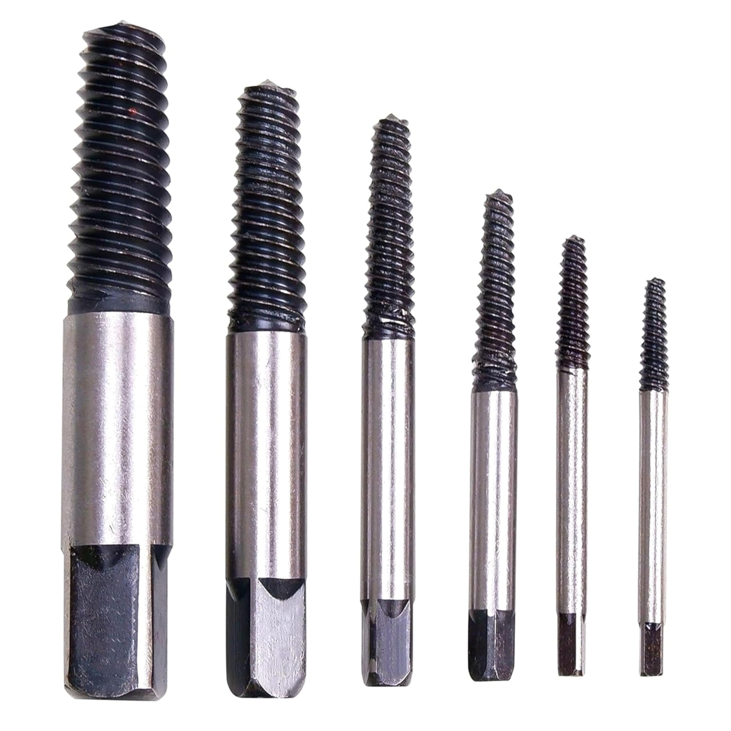 Wagela 6Pcs Screw Extractor Set for Broken Studs, Bolts, Screws & Pipes (3-22mm) | Reverse Drill Bit Remover Kit for Thread Repair β Chrome Vanadium Steel 3