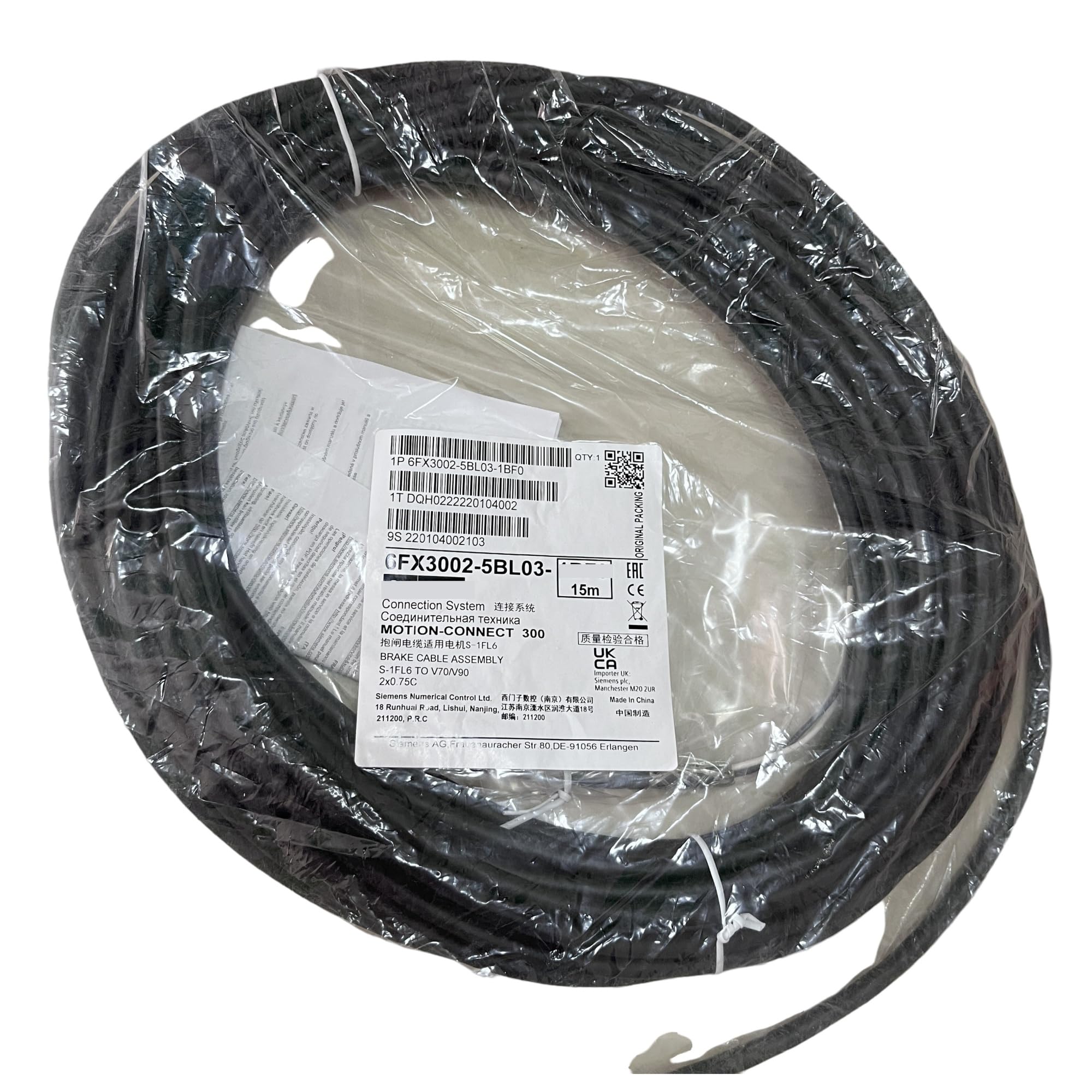 Câble V90 15M 6FX3002-5BL03-1BF0 pour moteur d'automatisation industrielle