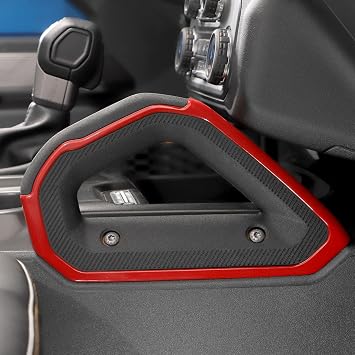 RAZPOY Center Console Dash Grab Handle Cover Trim Compatible with 2021-2024 Ford Bronco Interior Accessories, Red Not for Bronco Sport