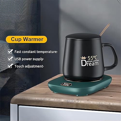 Miniatura 6 de Calentador de café para escritorio, calentador de tazas, calentador de velas con cable de alimentación USB, 3 ajustes de temperatura de 4555149.0 F,