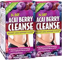 Vista 1 de Applied Nutrition 14-Day Acai Berry Cleanse - 56 Tablets, Pack of 2 - Weight-Loss Support Flush + Milk Thistle - 56 Total Servings