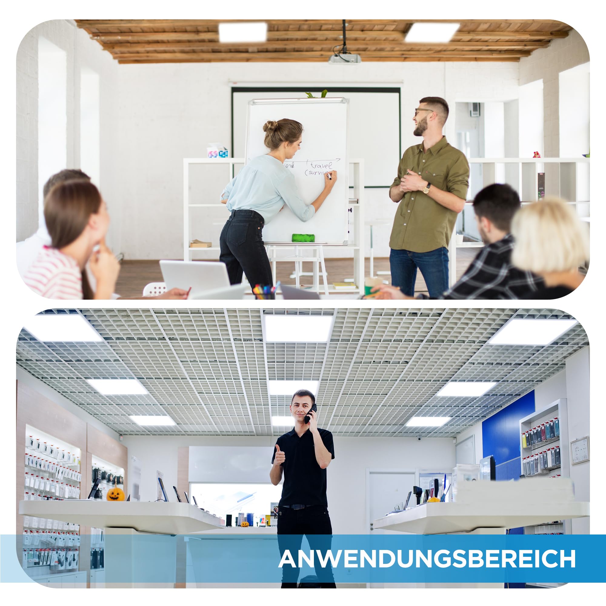 LECOM LED Rasterleuchte Neutralweiß UGR19 CRI90 3960lm Büro Arbeitsplatzleuchte