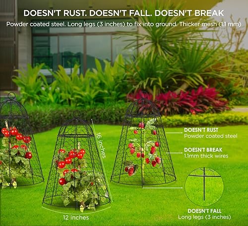 Miniatura 2 de Protectores de plantas de animales jaula de plantas de 9 x 9 pulgadas para proteger el jardín de verduras al aire libre de conejos, pollo, juego de