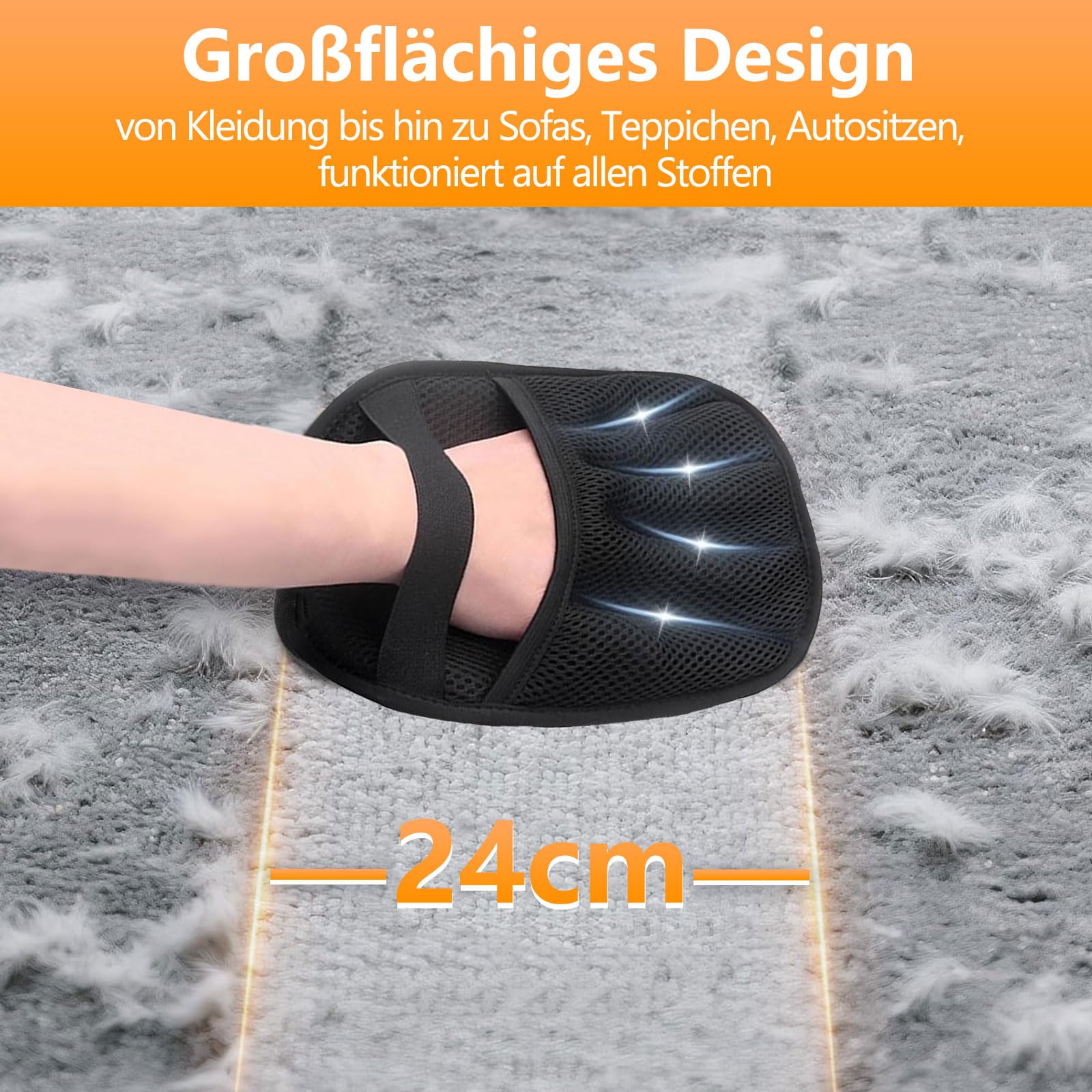 TOOHAO Guanto Peli Gatto Cane, Guanti Statici per Peli Animali, Pet Hair Remover Gloves per la Pulizia dei Vestiti Tappeti Divani Sedili Auto, Riutilizzabile e Lavabile (Nero)