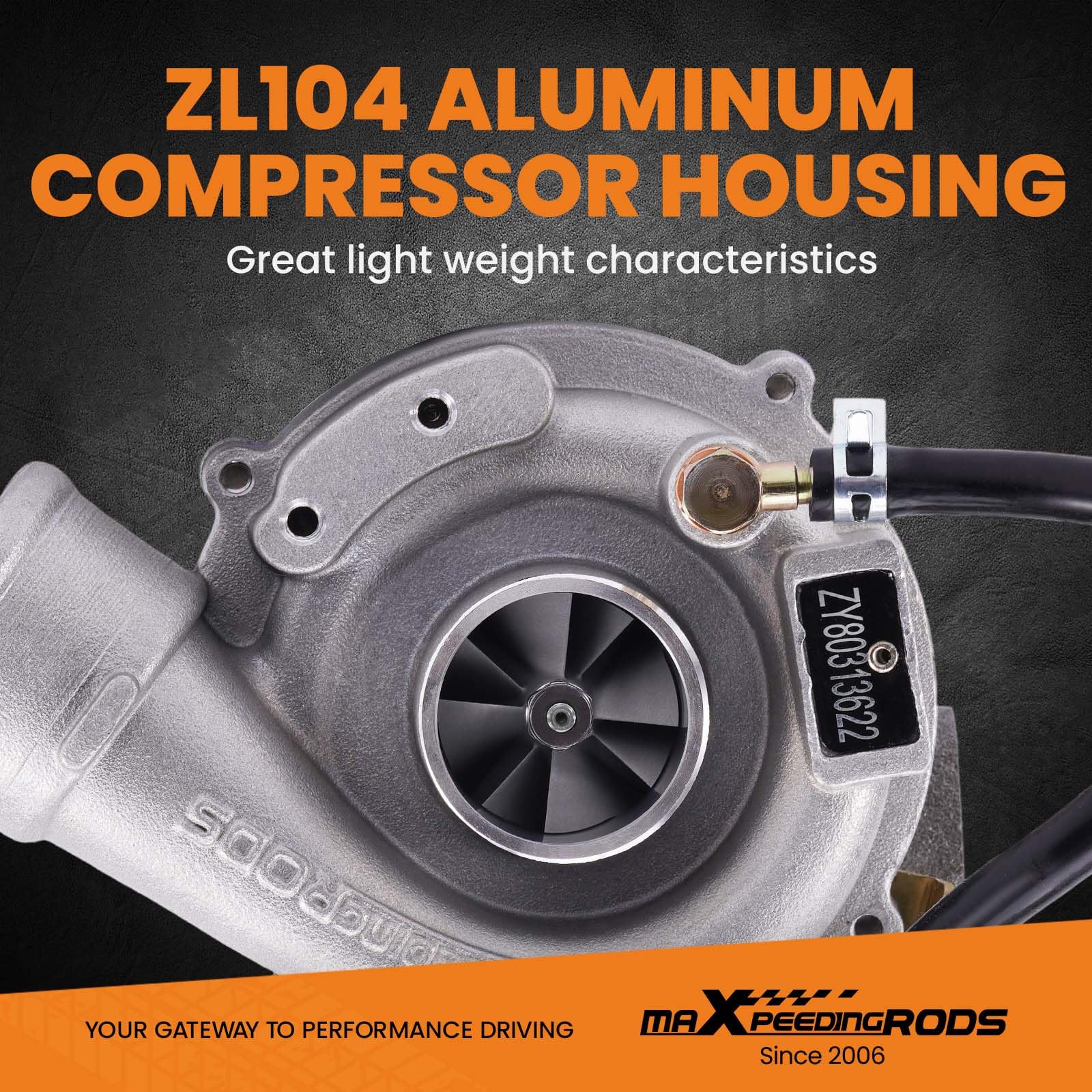 maXpeedingrods Turbocompressore turbocompressore turbo con vari accessori per A6 1.8T 1997-1999 K03 K04 Upgrade 530498000, turbocompressore auto