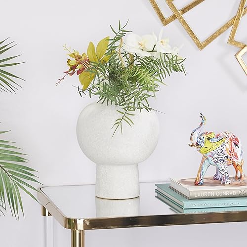 Miniatura 3 de CosmoLiving by Cosmopolitan Jarrón de cerámica hecho a mano, 8 x 8 x 12 pulgadas, blanco