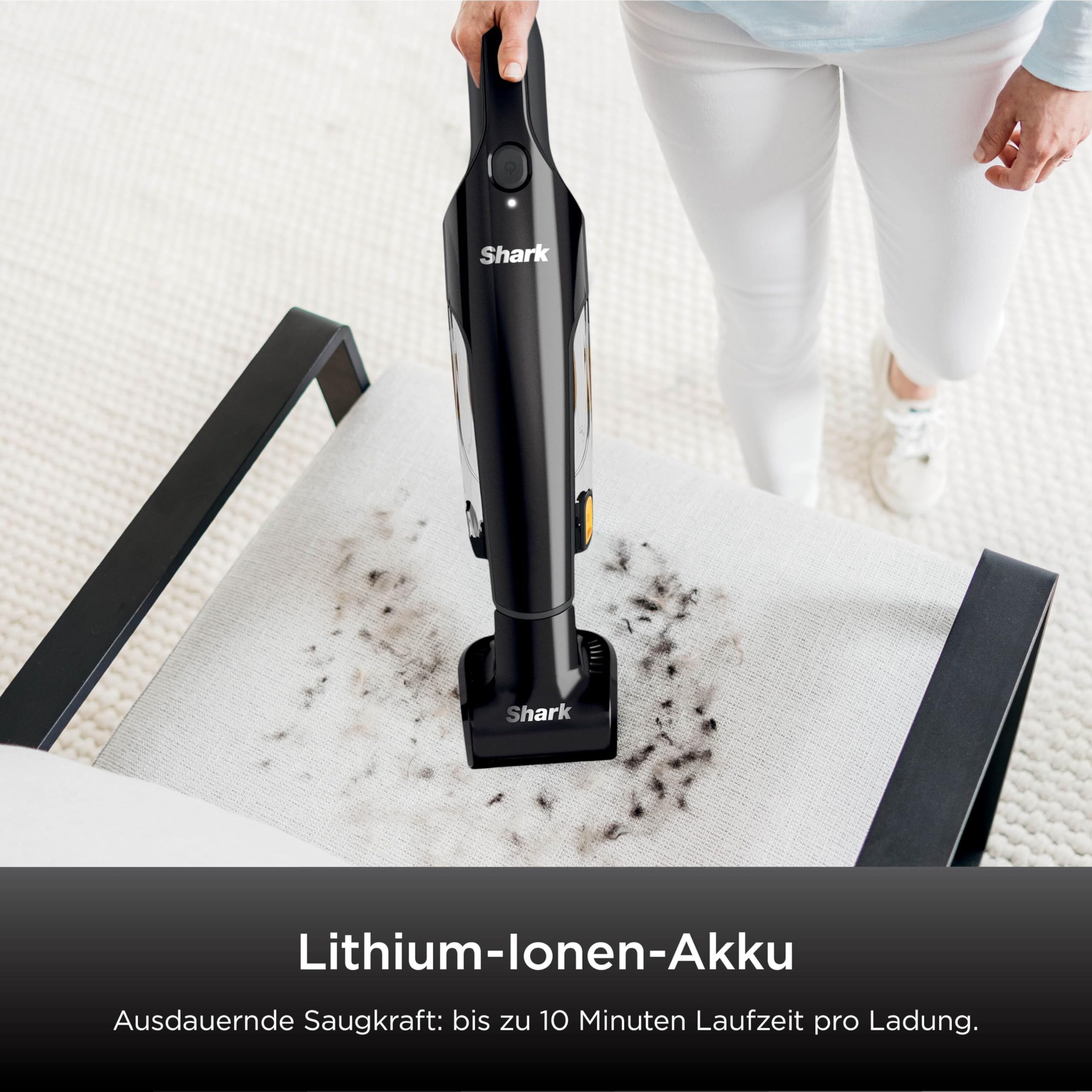 Shark HandVac kabelloser Handstaubsauger [CH950EUT], Modell für Haustierbesitzer, kabelloser Staubsauger, Schwarz | mit motorisiertem Tierhaar-Aufsatz, Fugendüse & Bürste, 10 Min Laufzeit, 0,45L Staubbehälter