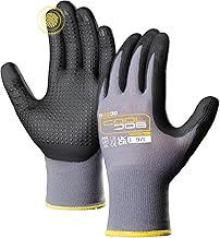COOLJOB Gants de Travail Nitrile 3 Paires, Poignée Ergonomique Antidérapante pour Jardinage/Bricolage, Unisexe Respirants & Lavables Taille L (Large)