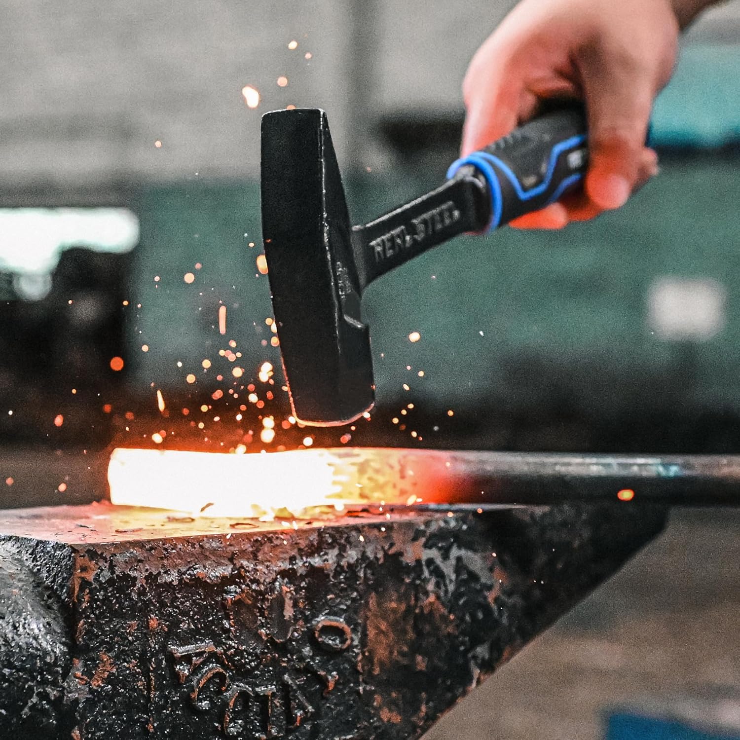 Real Steel Sheet Metal Hammer 11 Oz Cross Peen Blacksmith Hammer One Piece Forged for Metal Shaping, HVAC projects 0572