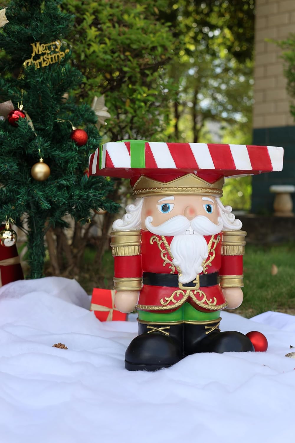 Hi-Line Gift Ltd Lighted Nutcracker Soldier Christmas Side Table Decor Battery Operated Indoor Use Only