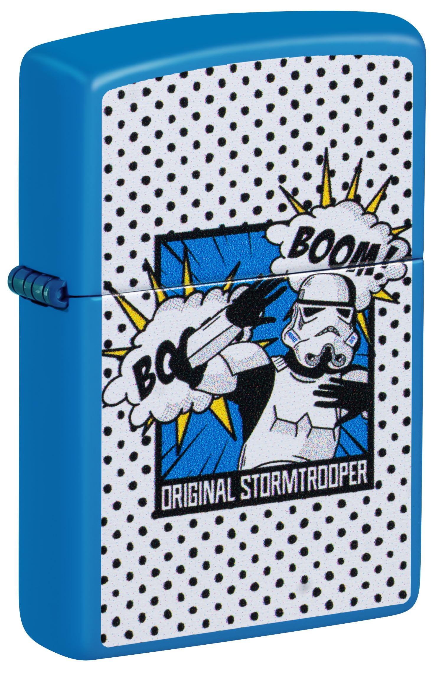 Zippo Encendedor a Prueba de Viento - Original Stormtrooper Boom Diseño - Sky Blue Matte - Recargable - Reutilizable - Caja de Regalo Incluida - Hecho en EEUU