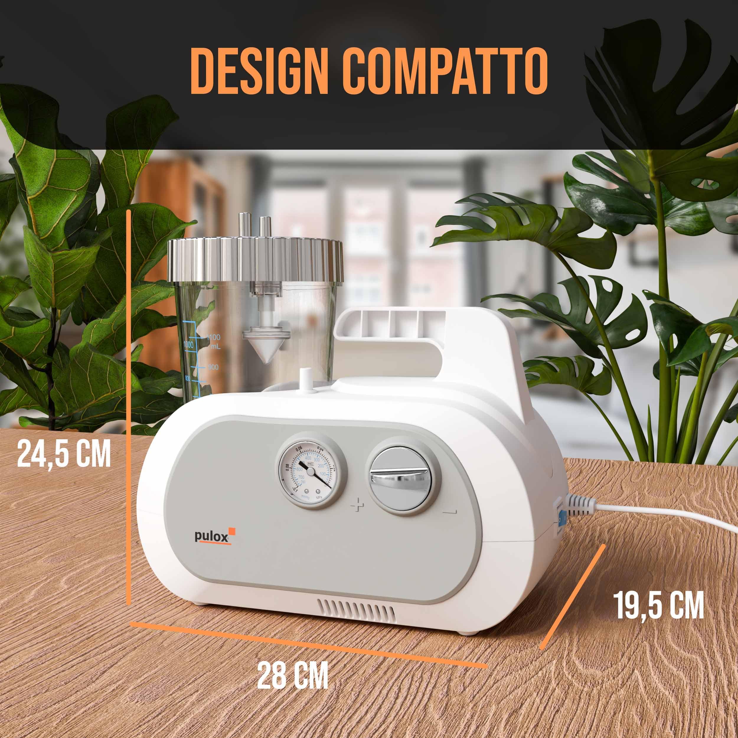 Pulox ASP-181 Pompa elettrica per l'aspirazione delle secrezioni, aspiratore automatico di muco, macchina medica per l'aspirazione dell'espettorato
