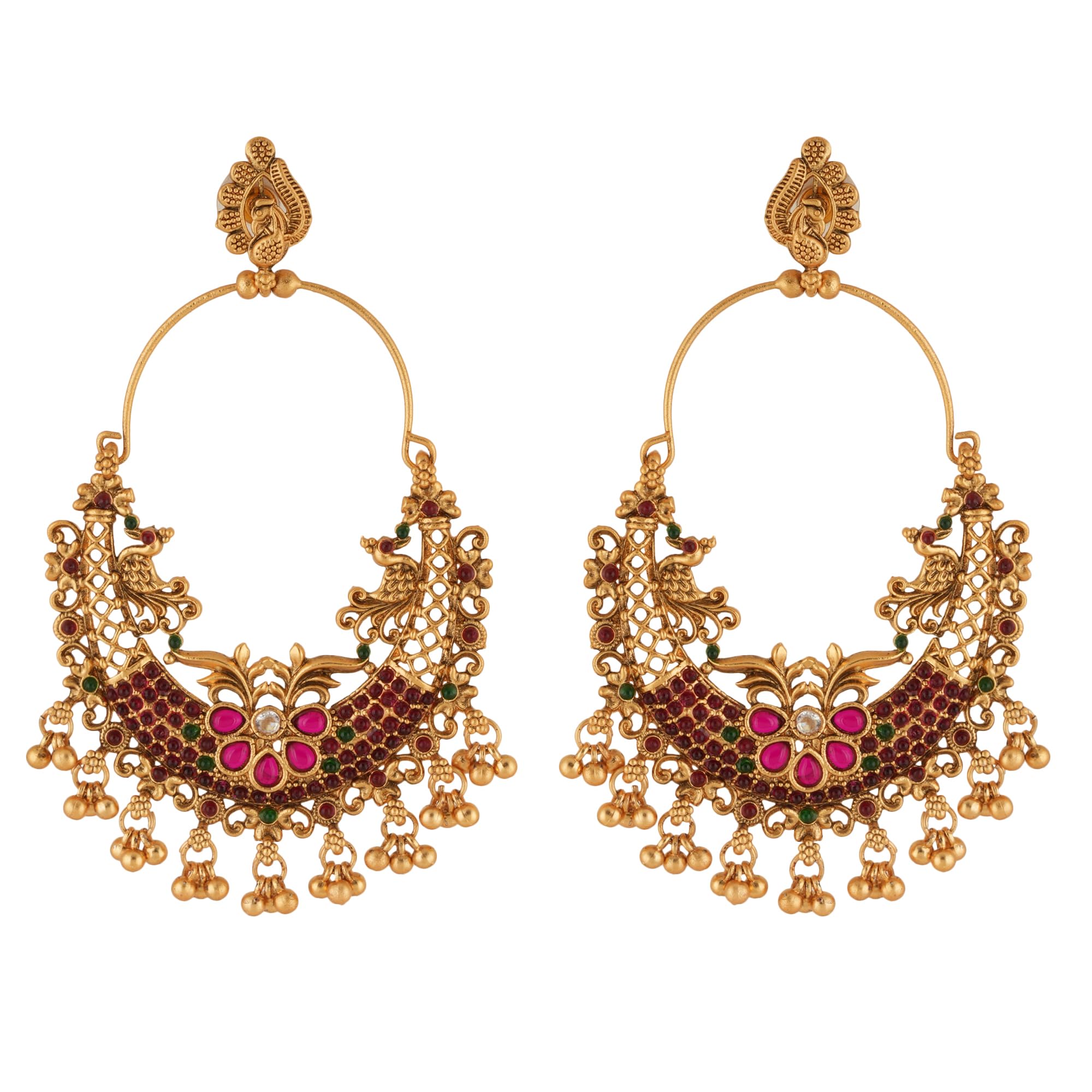 Shreyadzines Handcrafted Multicolor Stone Design Antique Gold Plated Kundan Polki Temple Jewellery Jhumka Earring For Women (Gold 1) (B0CZX869ZB) Amazon Price History, Amazon Price Tracker