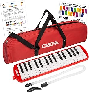 CASCHA Melódica con estuche y boquilla, Instrumento para niños y principiantes, Rojo
