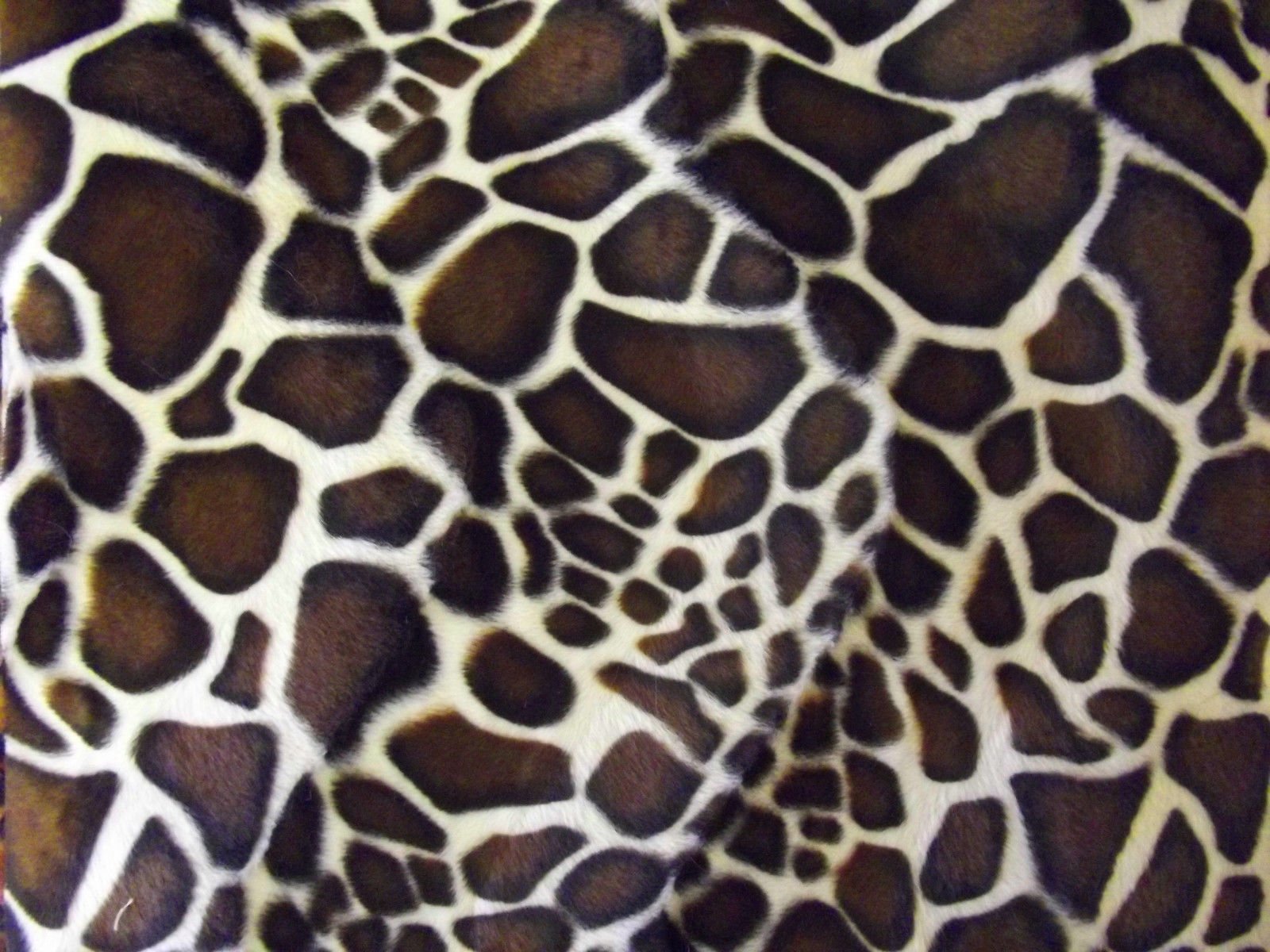 Faux Fur Pony Skin Velboa Fabric Material Small Giraffe, 1Mtr - 150cmx100cm