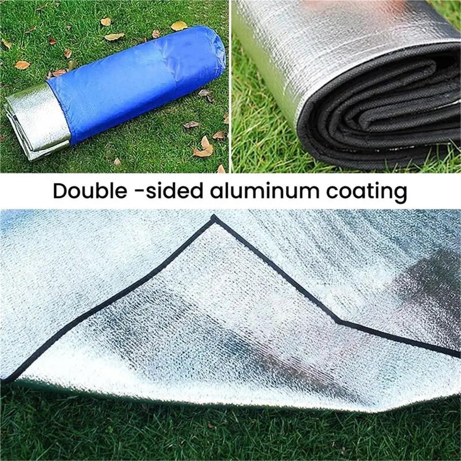 Estera de papel aluminio, estera for acampar, almohadilla picnic 2 caras