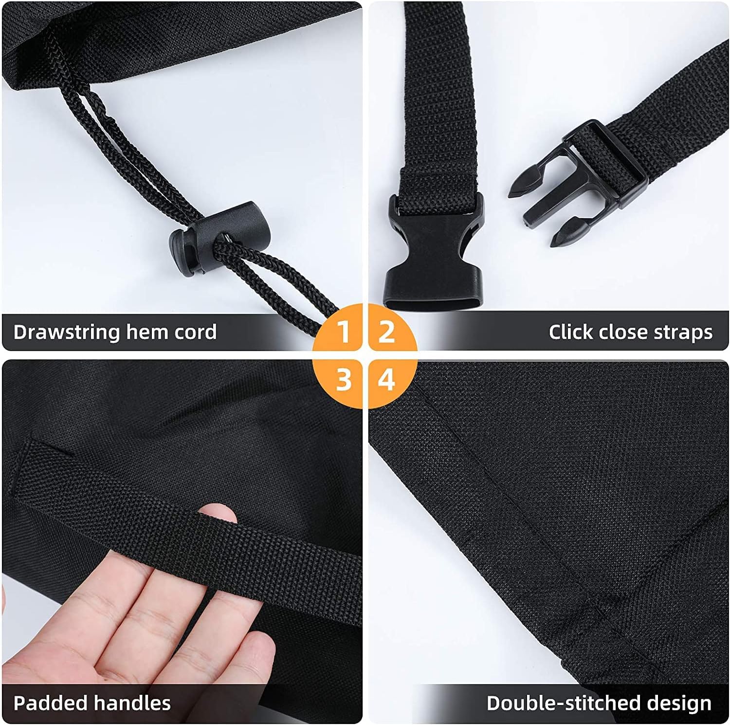 High Back Patio Chair Cover, Stackable Outdoor Chair Covers, Durable 600D Oxford Barstool Covers, Heavy Duty Waterproof Tall Chair Covers, Storage Bag Included, 2 Pack - Image 4