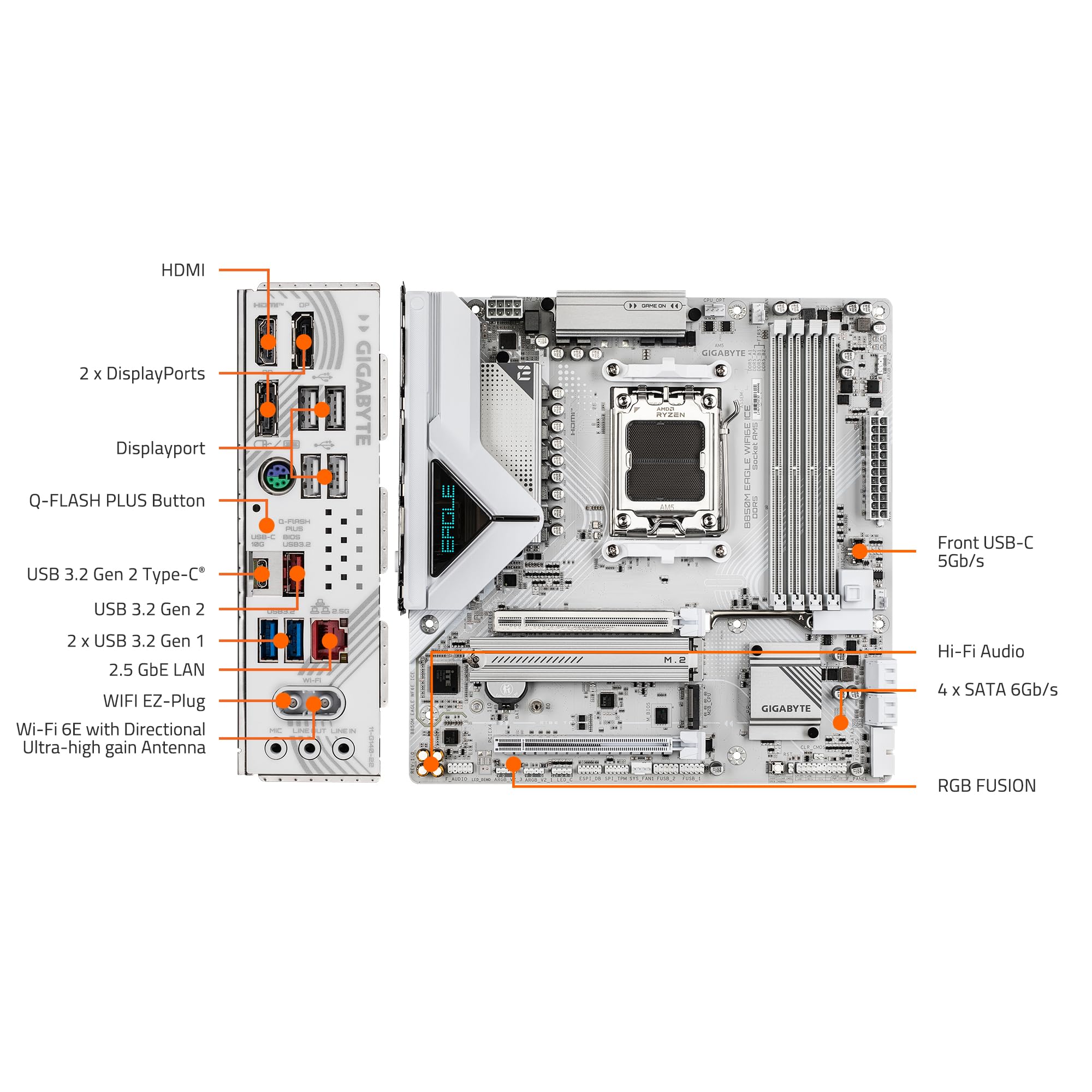 Amazon.com: GIGABYTE B850M Eagle WIFI6E ICE AMD AM5 mATX