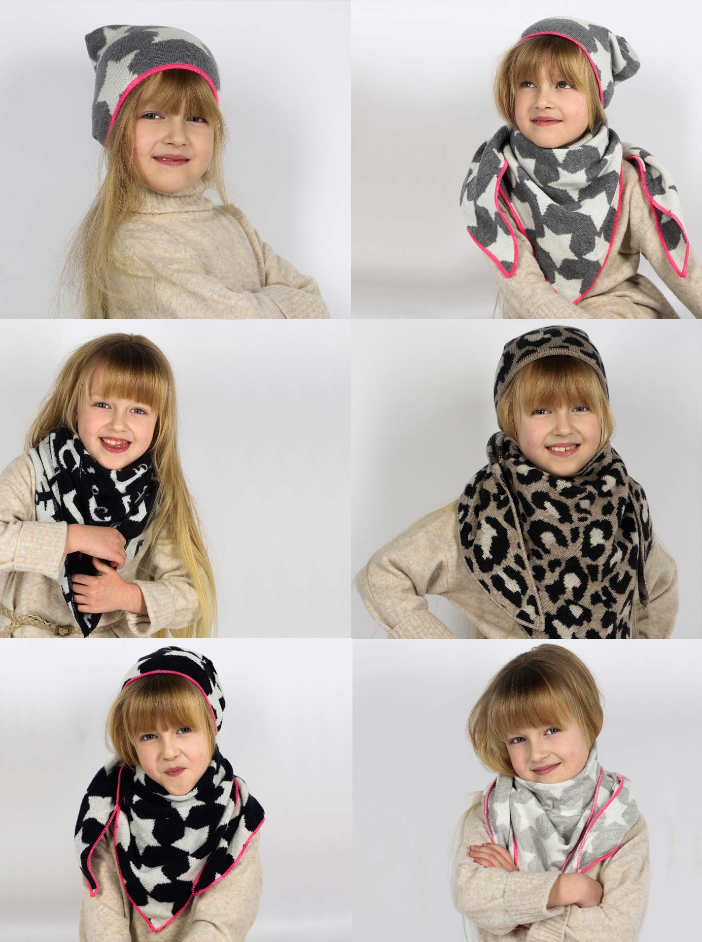 Zwillingsherz Foulard triangulaire en cachemire et laine pour enfants Foulard en cachemire de qualité supérieure avec imprimé léopard animal Parfait pour l'été, l'automne, l'hiver. Beige One